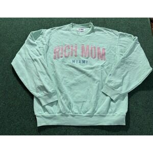 Rich Mom Miami Sweatshirt Women's Large Pullover Sweater Green
